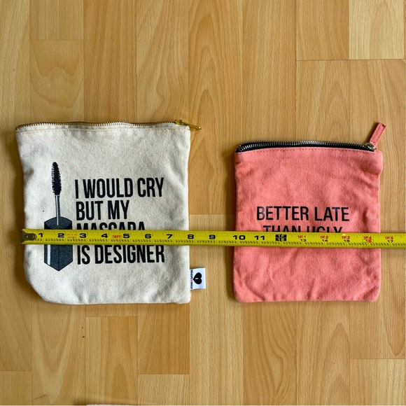 Snarky Sassy Funny cosmetic makeup bags Canvas travel bags zippered pouches 2 ct - Picture 5 of 9